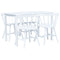 Maison Madeleine -  5 Piece Dining Set Solid Rubber Wood White